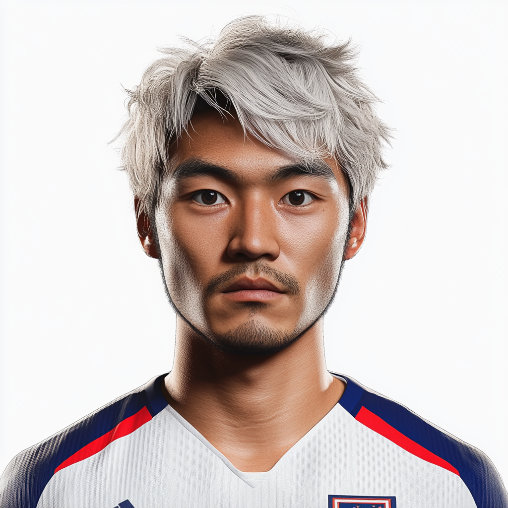 Japanese footballer with transparent background