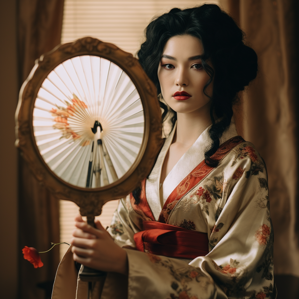 Japanese Geisha Unimpressed Mirror