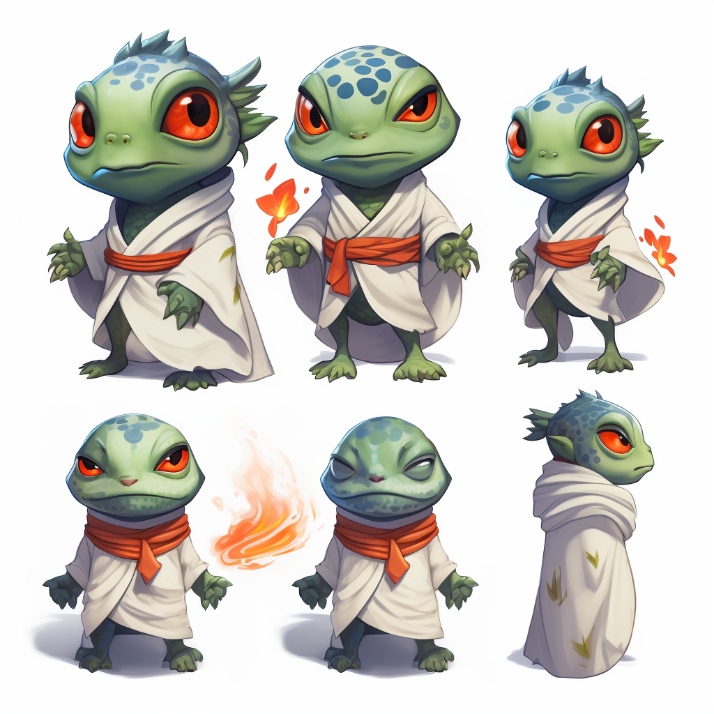 Cartoonish Japanese Kappa Character in Robes