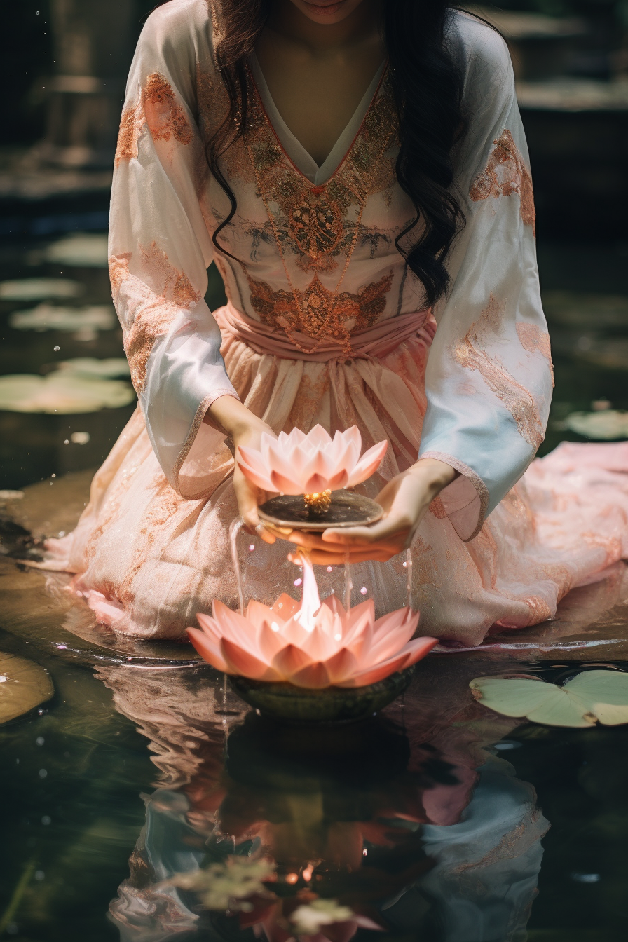 Traditional Japanese Lotus Queen Fire Bowl