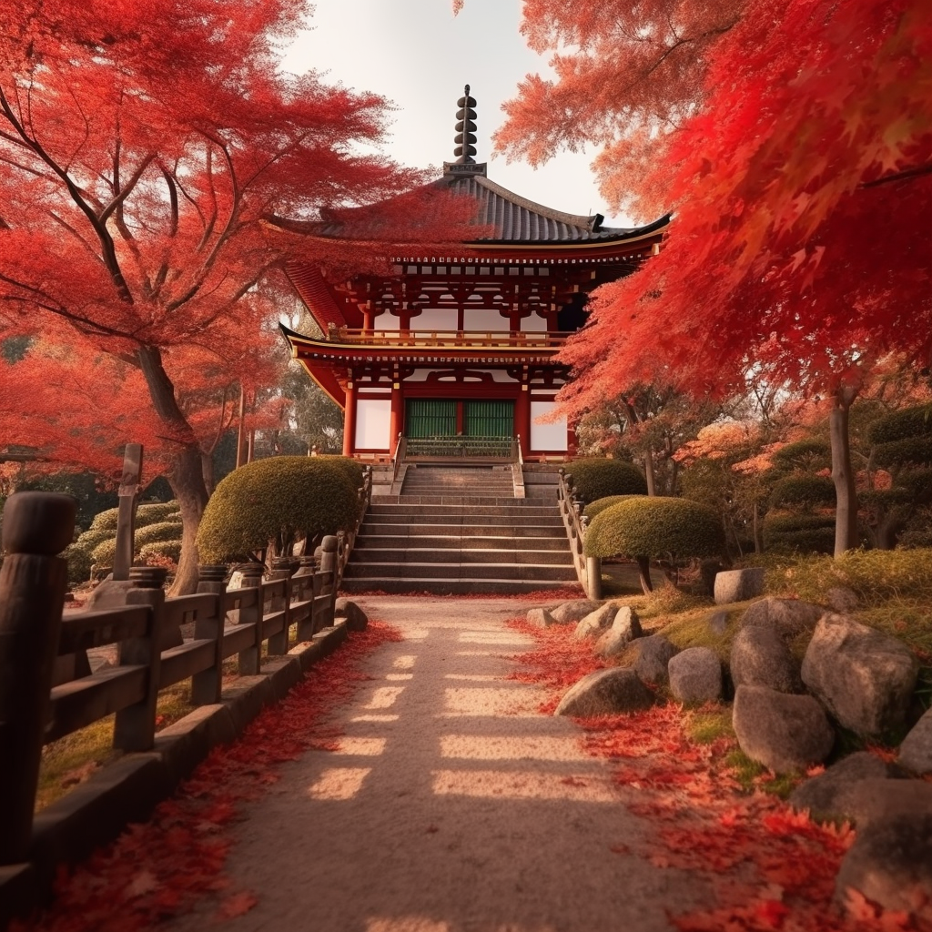 Beautiful Japanese maple trees in Kyoto