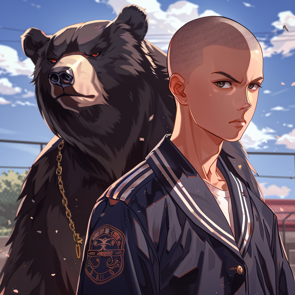 Japanese School Boy Black Bear