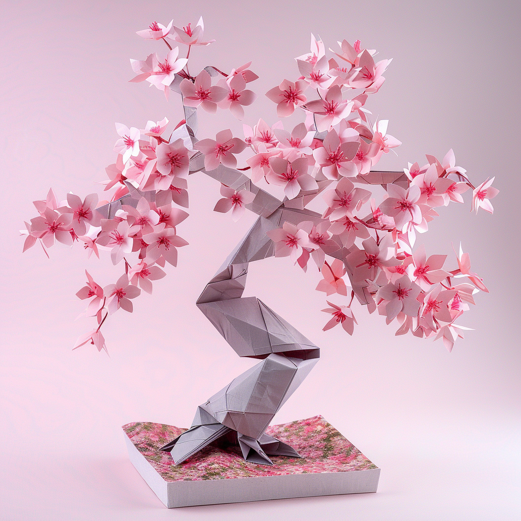 Japanese Origami Sakura Blossom Art