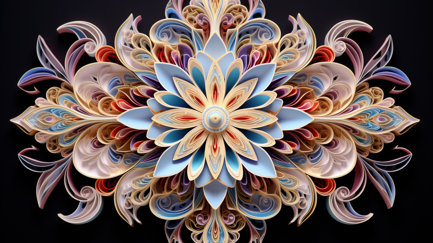 Beautiful Quilled Japanese Pattern in 4K