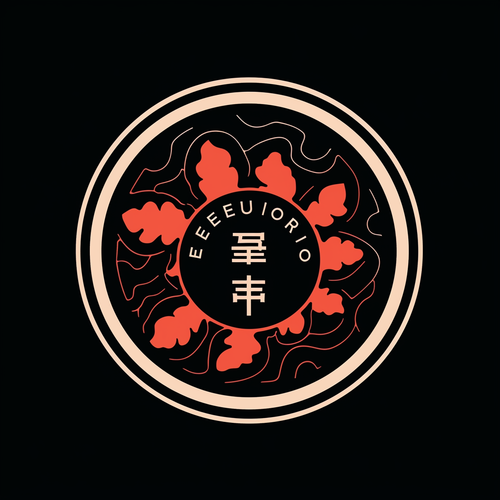 Japanese retro black logo design circle