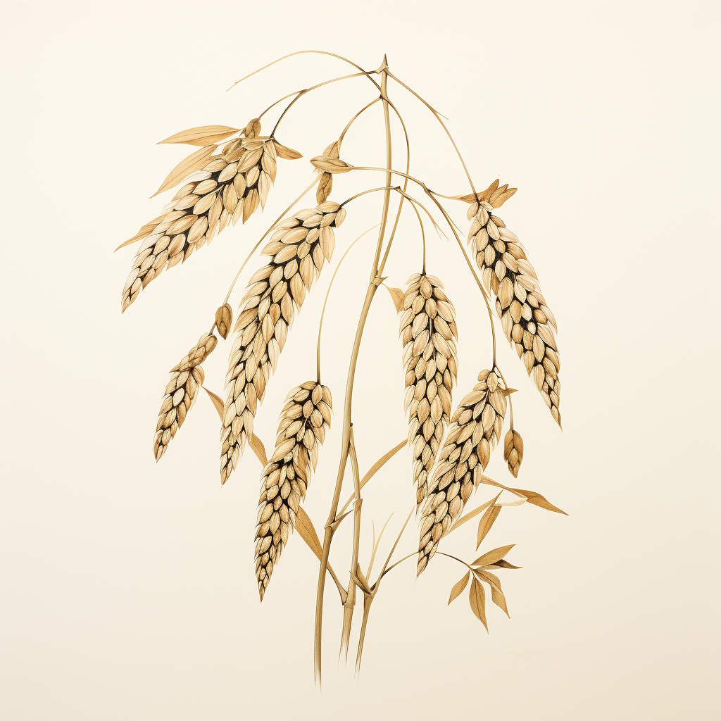 Traditional Japanese rice ear illustration