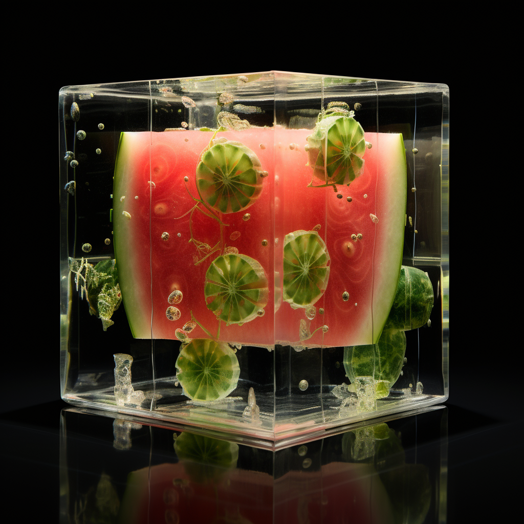 Japanese Square Watermelon in Transparent Box