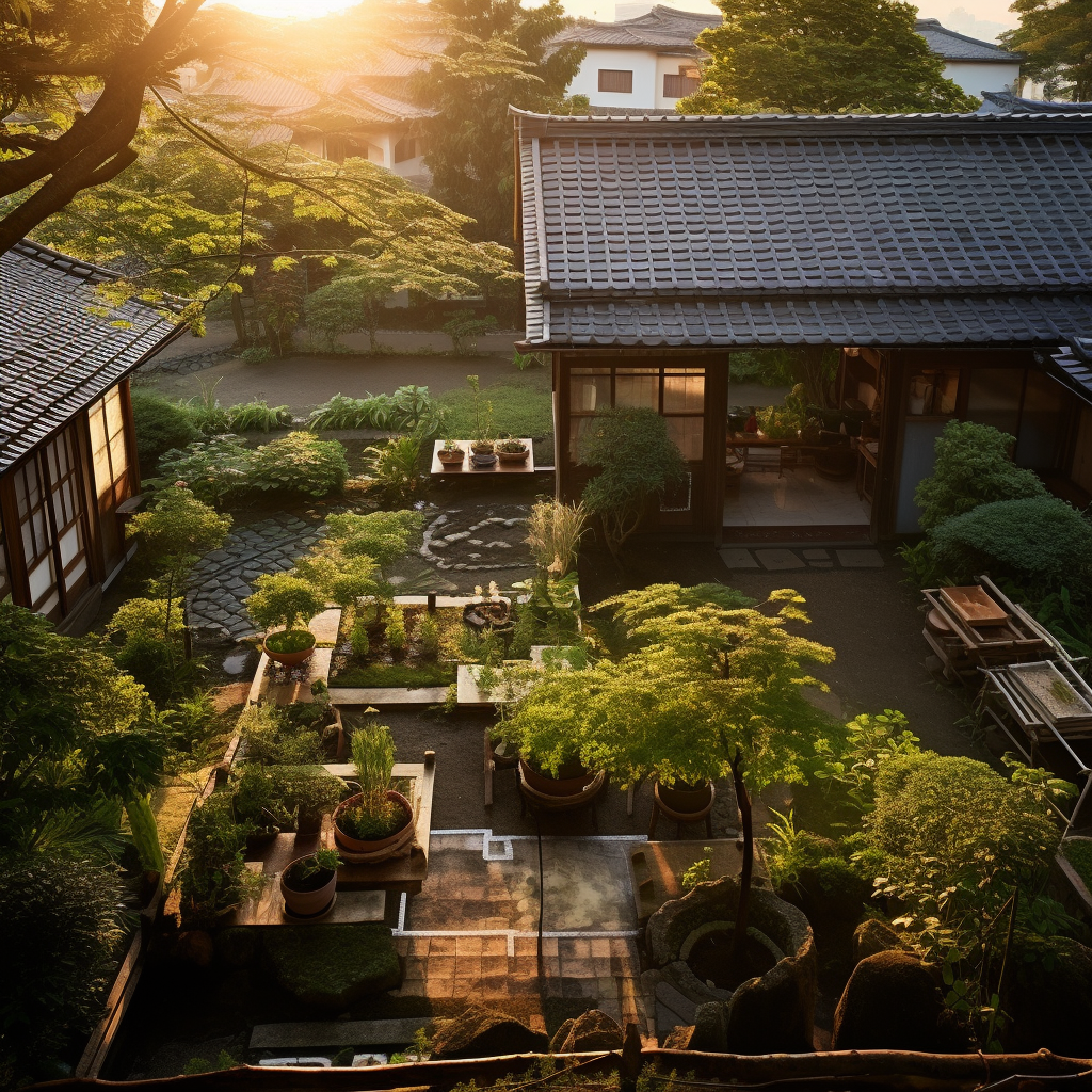 Cozy Courtyard with Vegetable and Fruit Trees