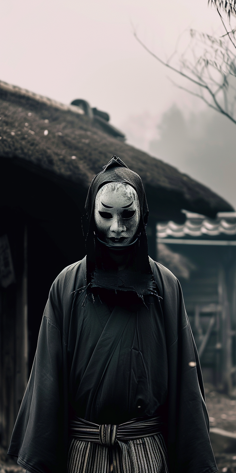 Japanese Style Specter Eerie Mask Spooky