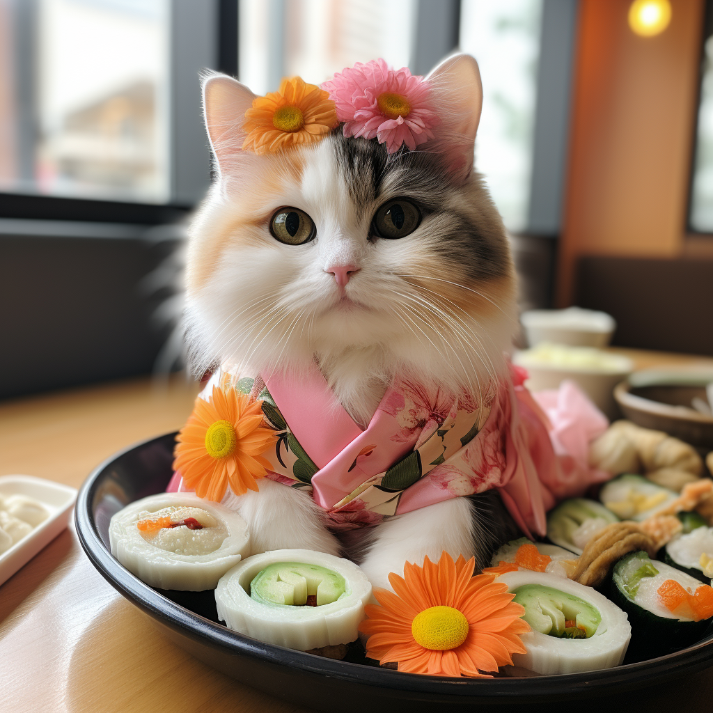 Japanese Sushi Chef Bobtail Cat