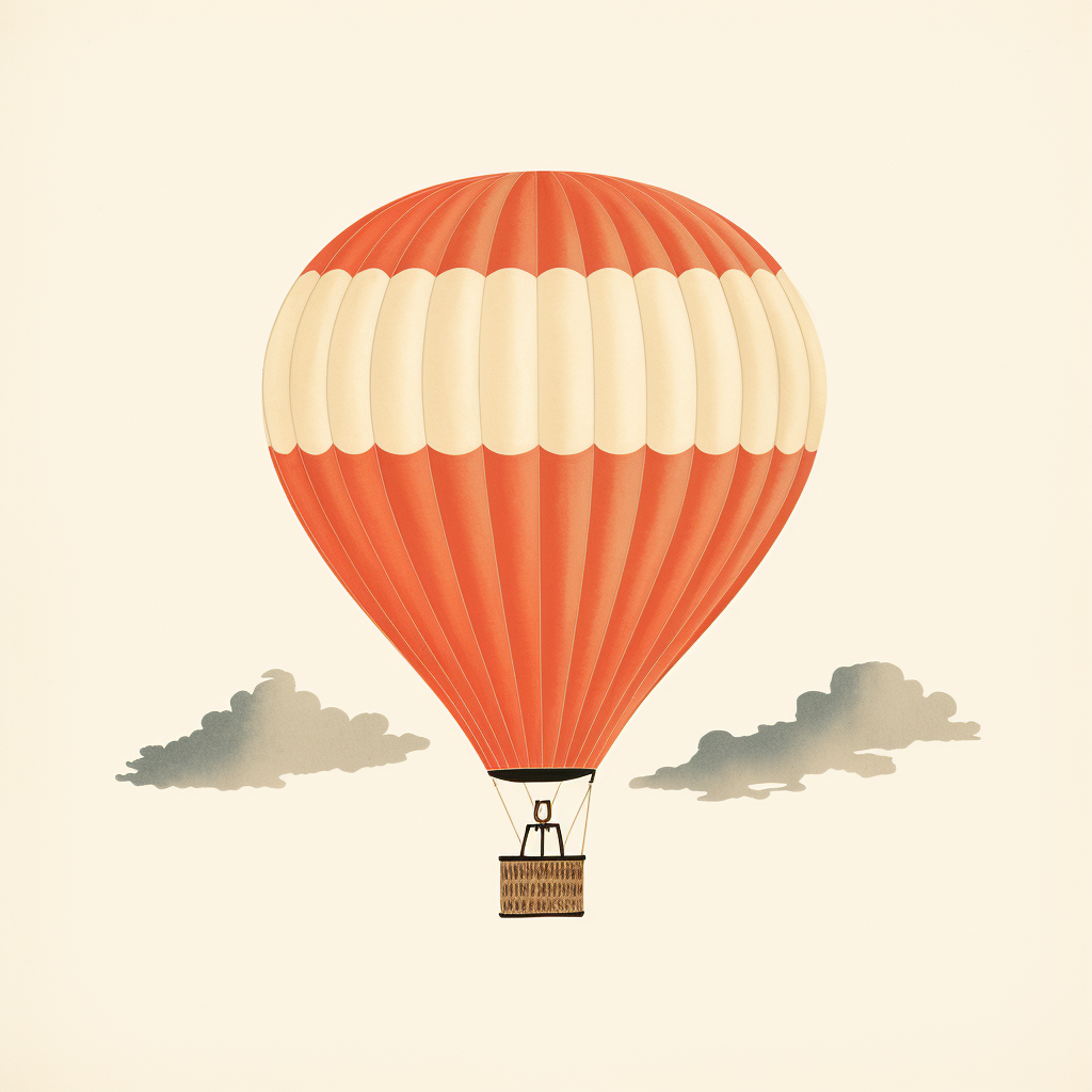 Nostalgic hot air balloon vintage clipart