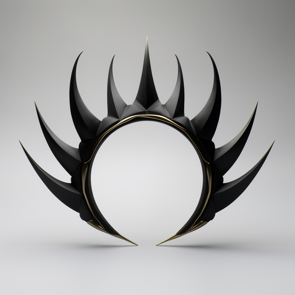 Minimalist Japanese warrior crown design