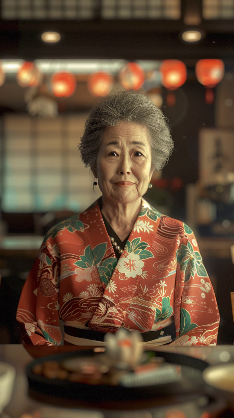 Japanese woman restaurant boss image