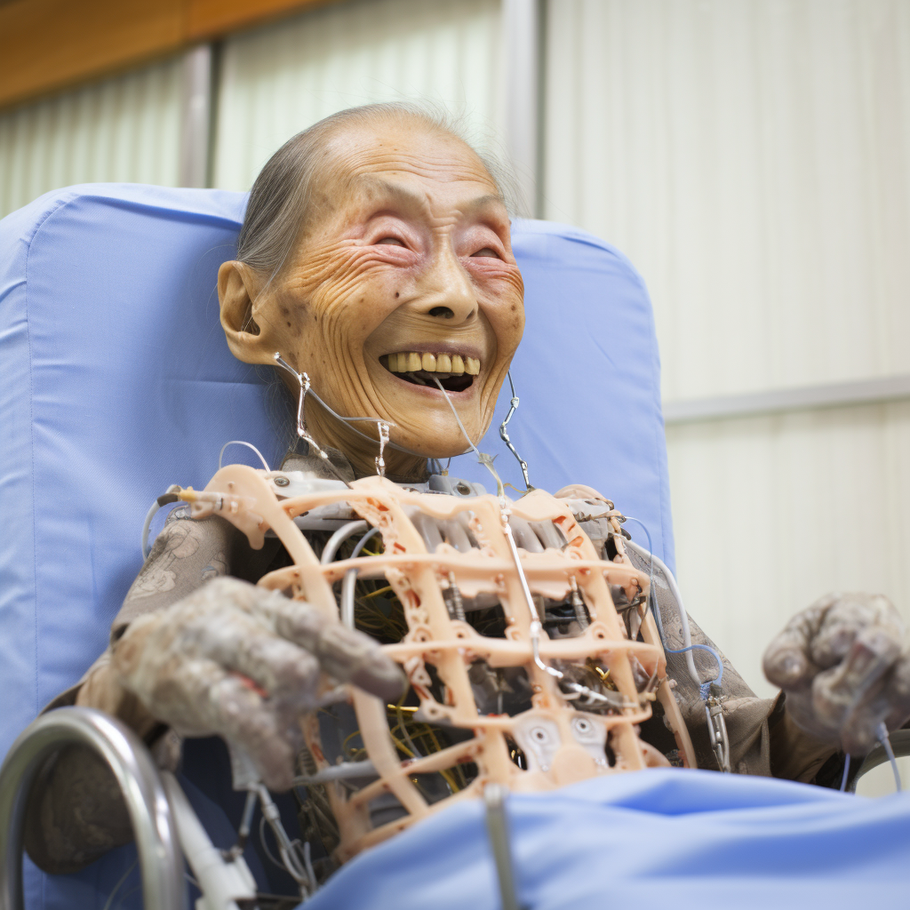 Smiling Japanese Woman Robot