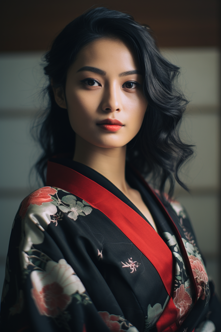 Studio portrait of Japanese woman