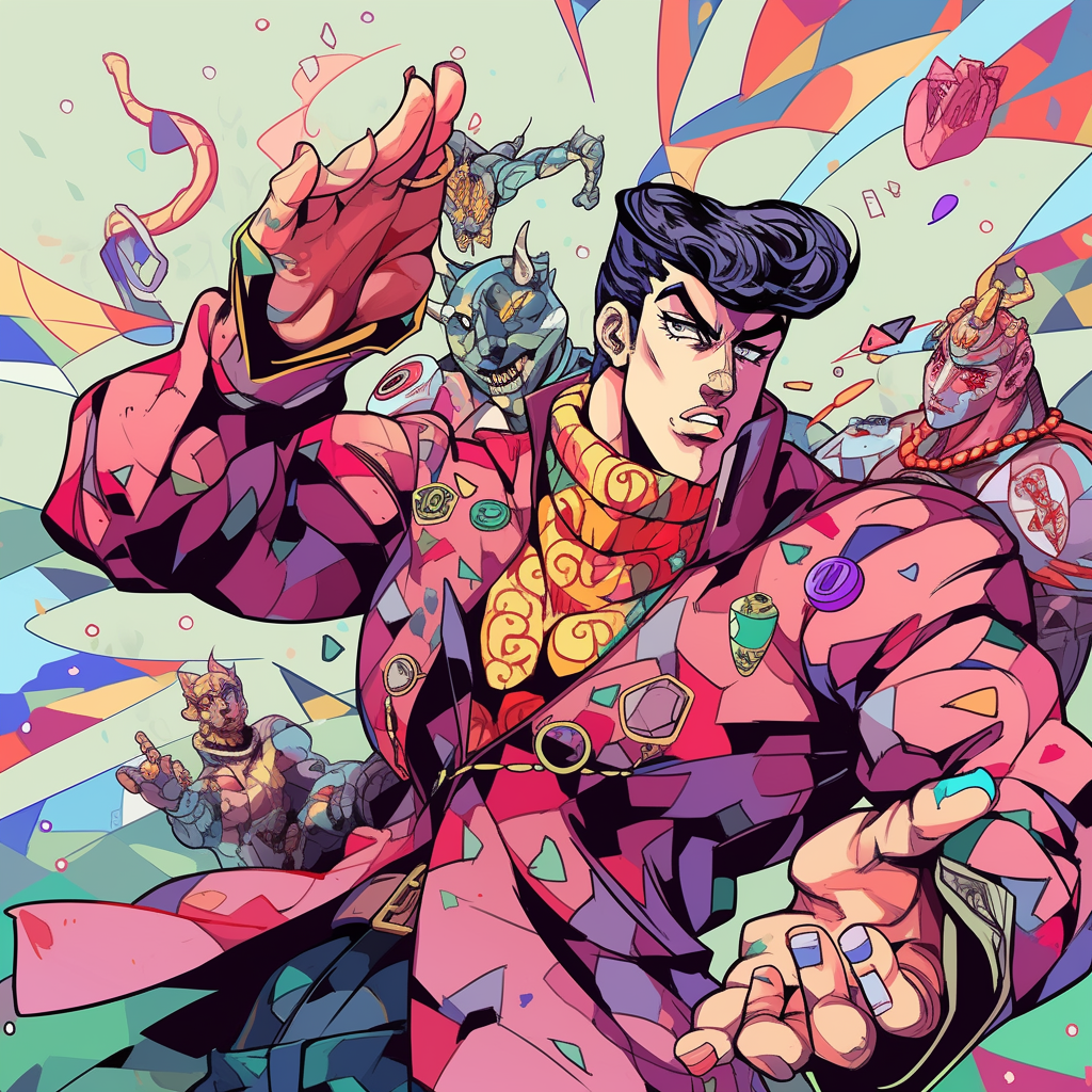 Japanese character in Jojo style