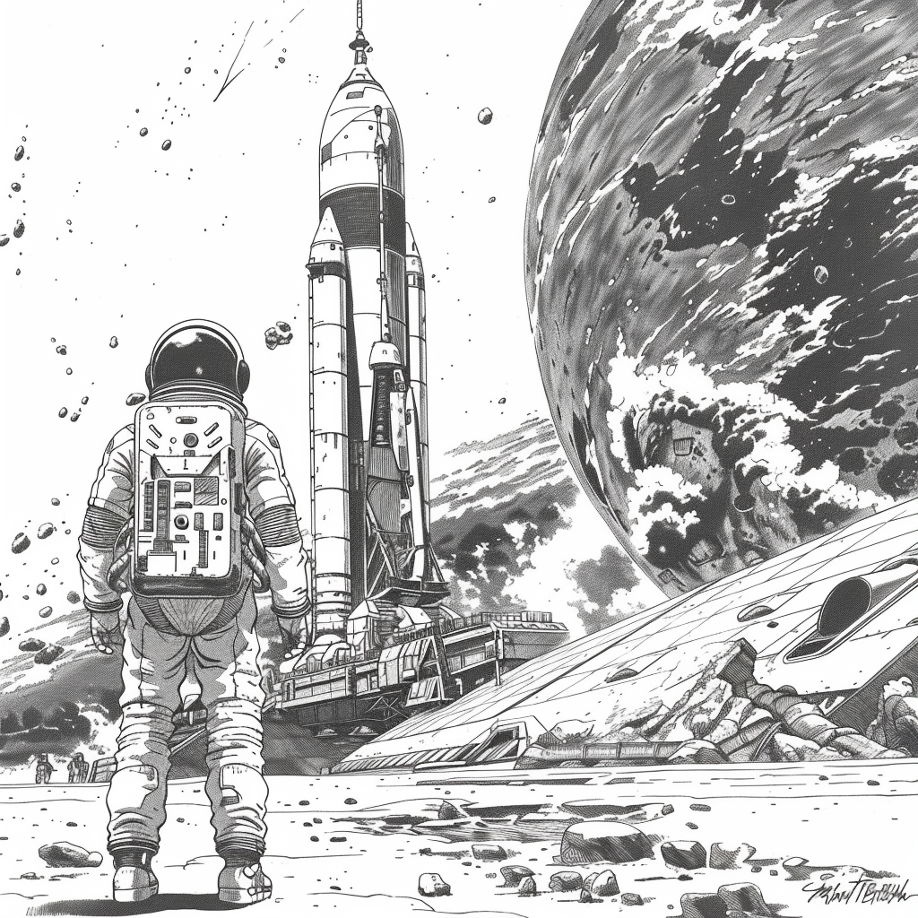 Japanese Manga Launch Base Astronaut