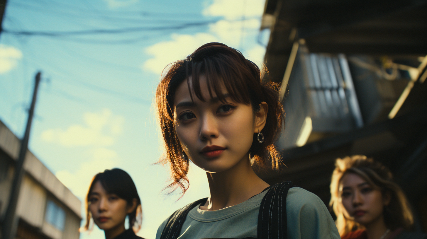 Group of Japanese friends enjoying a moment