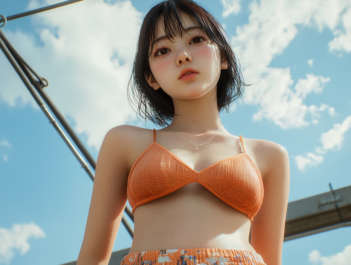 18-year-old Japanese girl summer