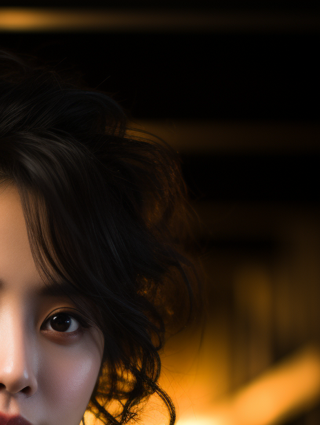 Close-up portrait of beautiful Japanese woman