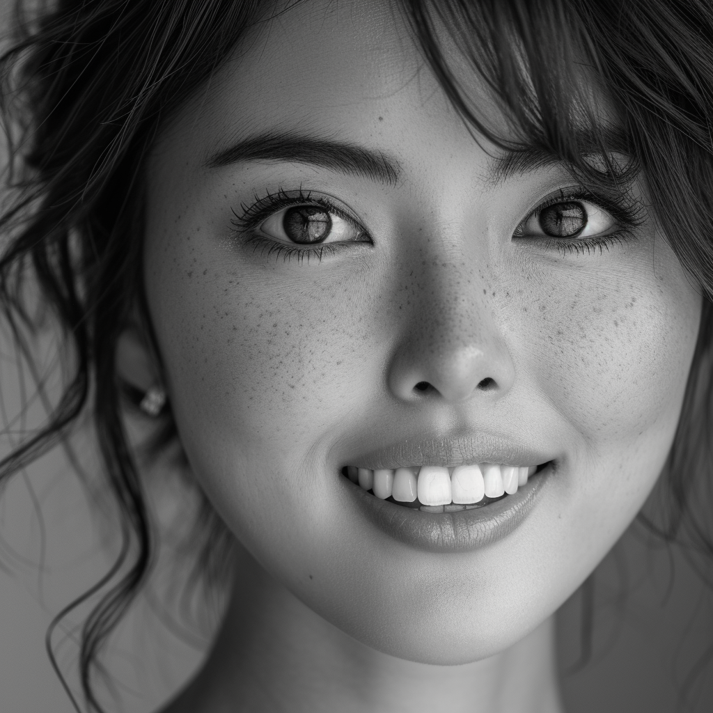 Japanese Woman Smiling with Teeth