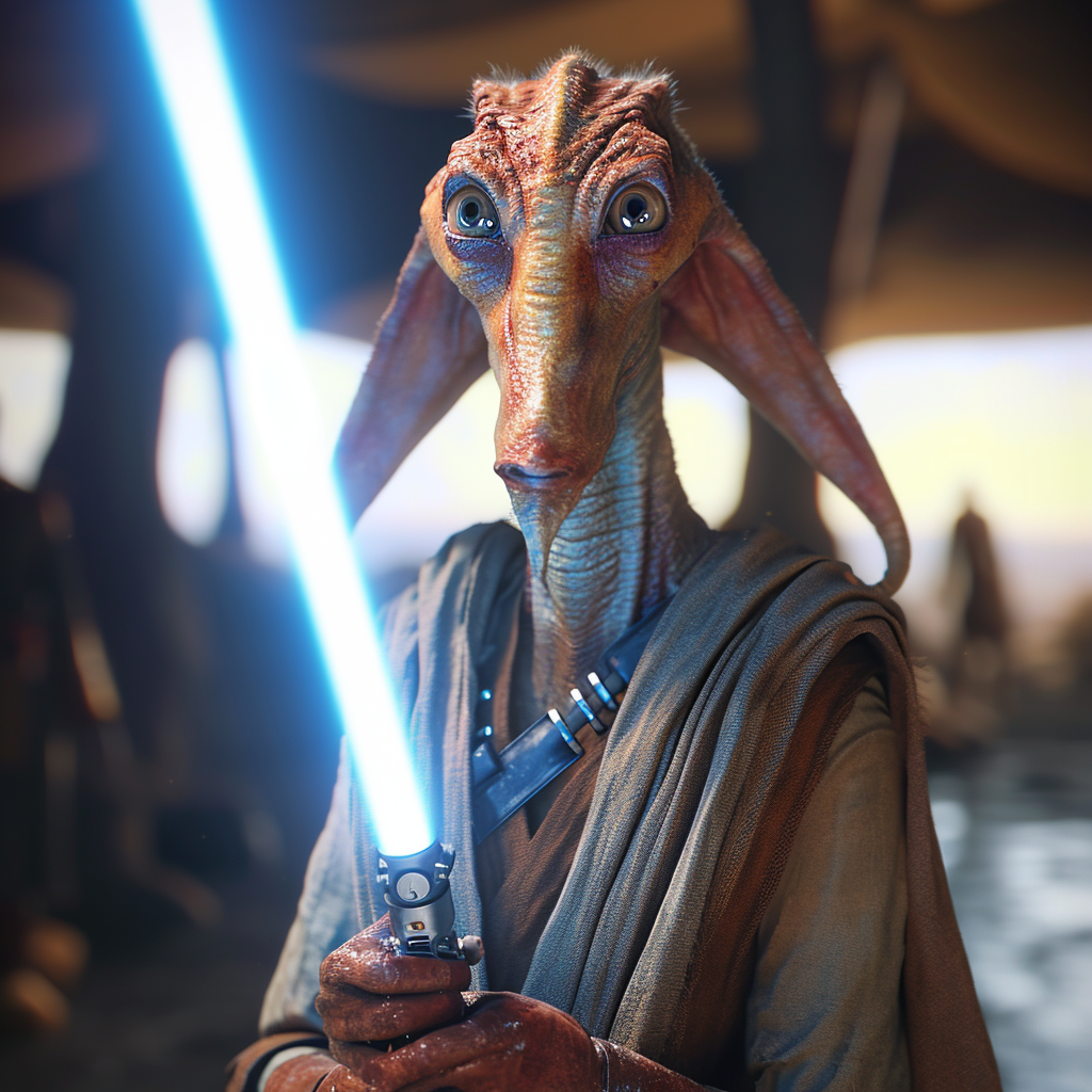 Jar Jar Binks Blue Lightsaber UHD