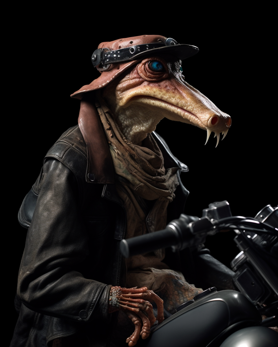 Jar Jar Binks as an outlaw biker