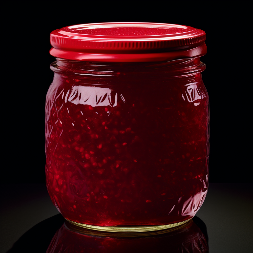 Jar of jam on white background