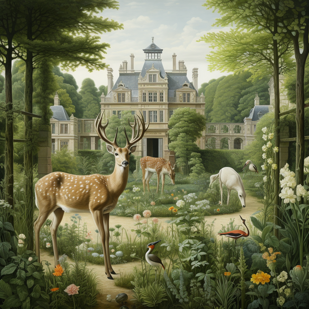 Beautiful Garden with Animals