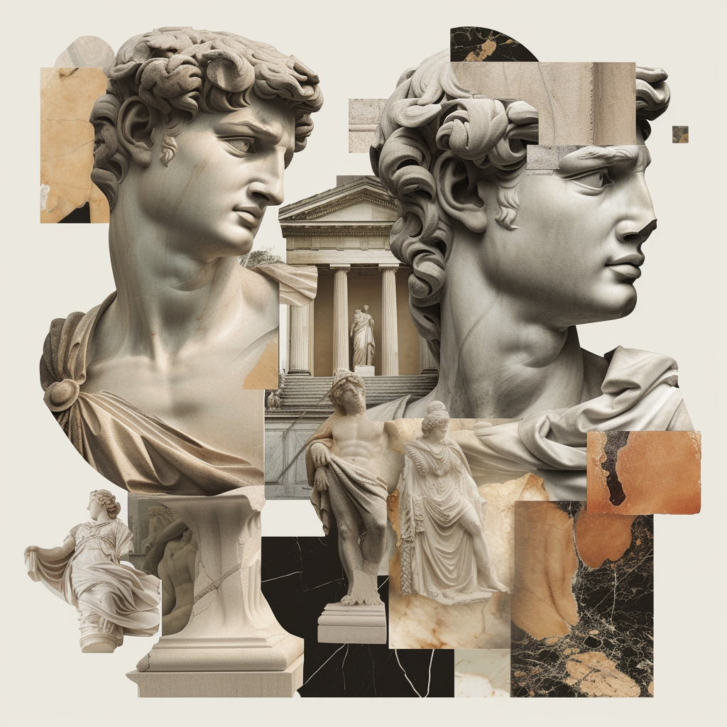 Greek Sculpture Collage Art