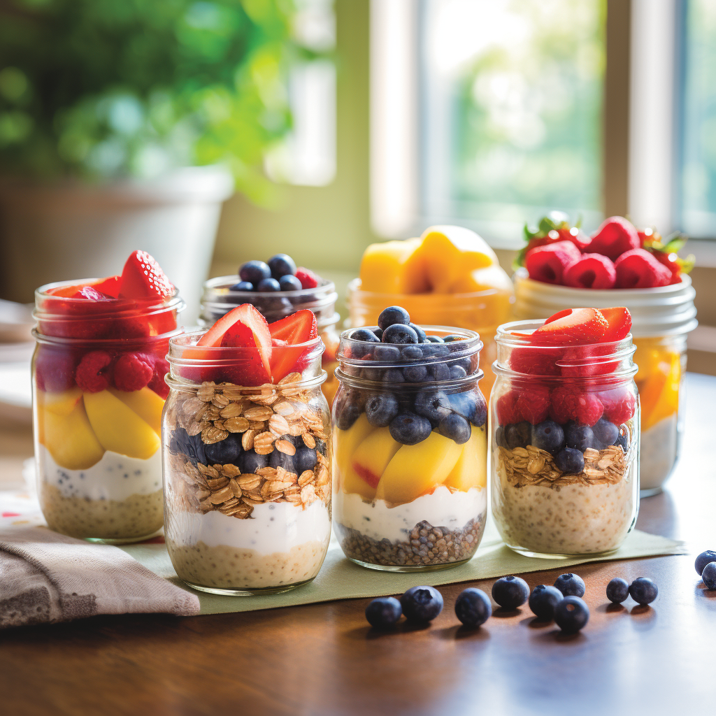 assorted jars filled with fresh ingredients