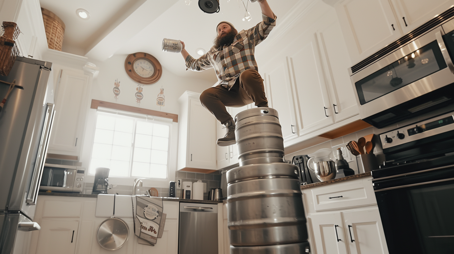 Jason Kelce Keg Stand White Kitchen