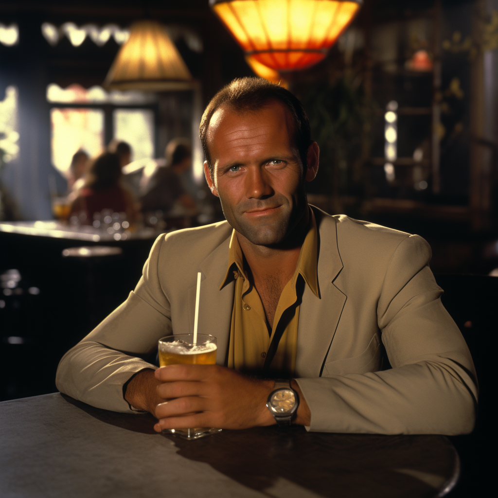 Jason Statham sitcom bar photo