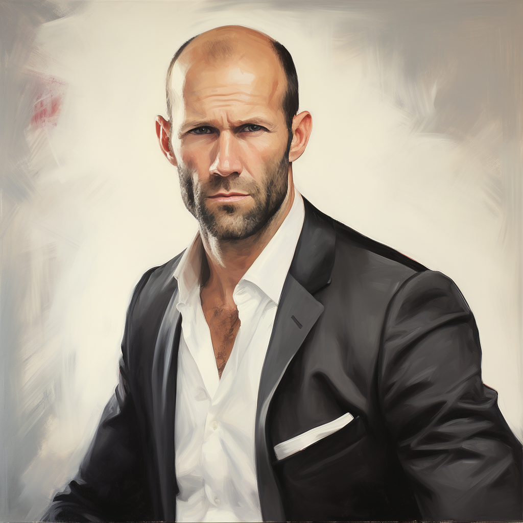 Jason Statham in realistic oil painting style