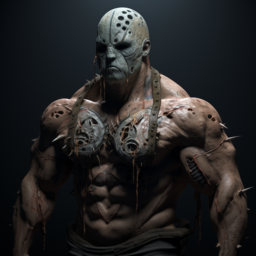Realistic Jason Voorhees Muscle Bodybuilding Image