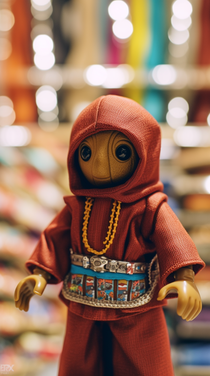 Jawa wearing Gucci in toy store