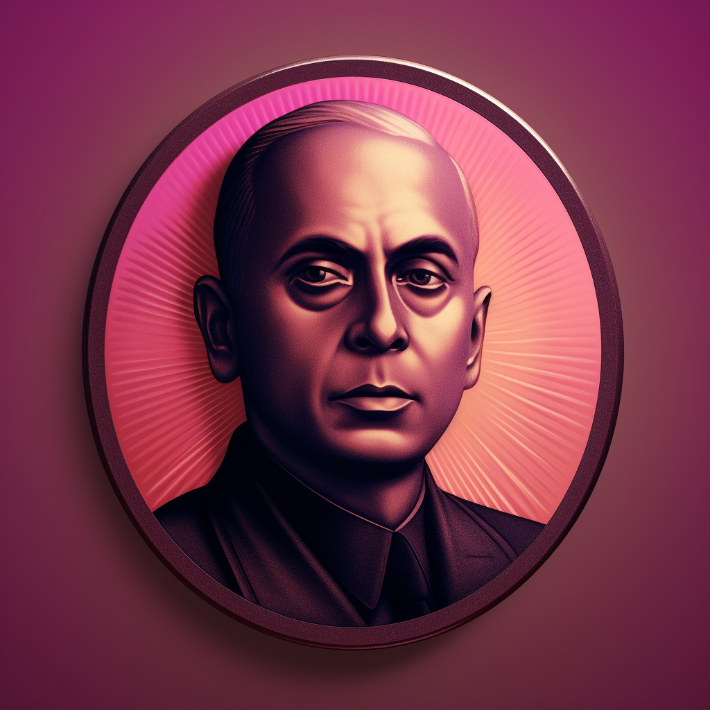 Jawaharlal Nehru Badge with Synthwave Vibes