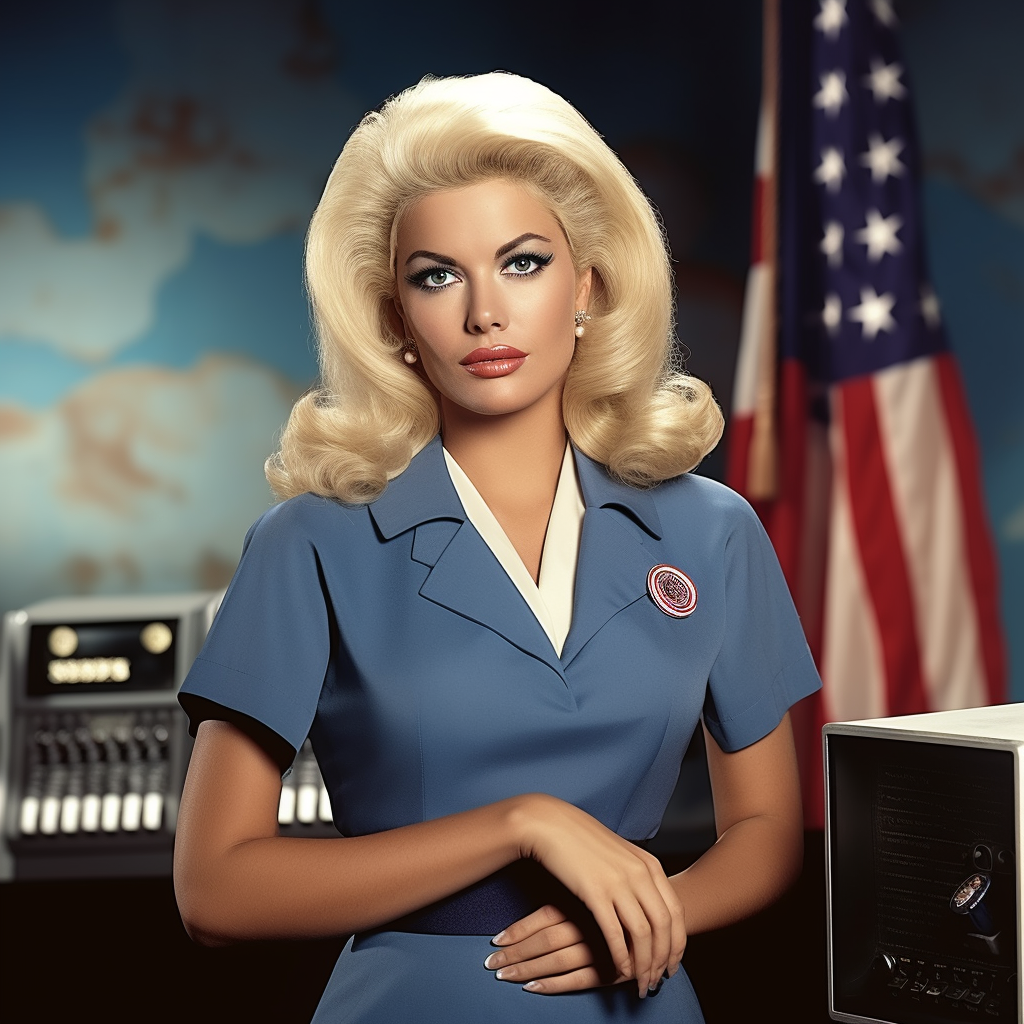 Jayne Mansfield as news reporter for CBS