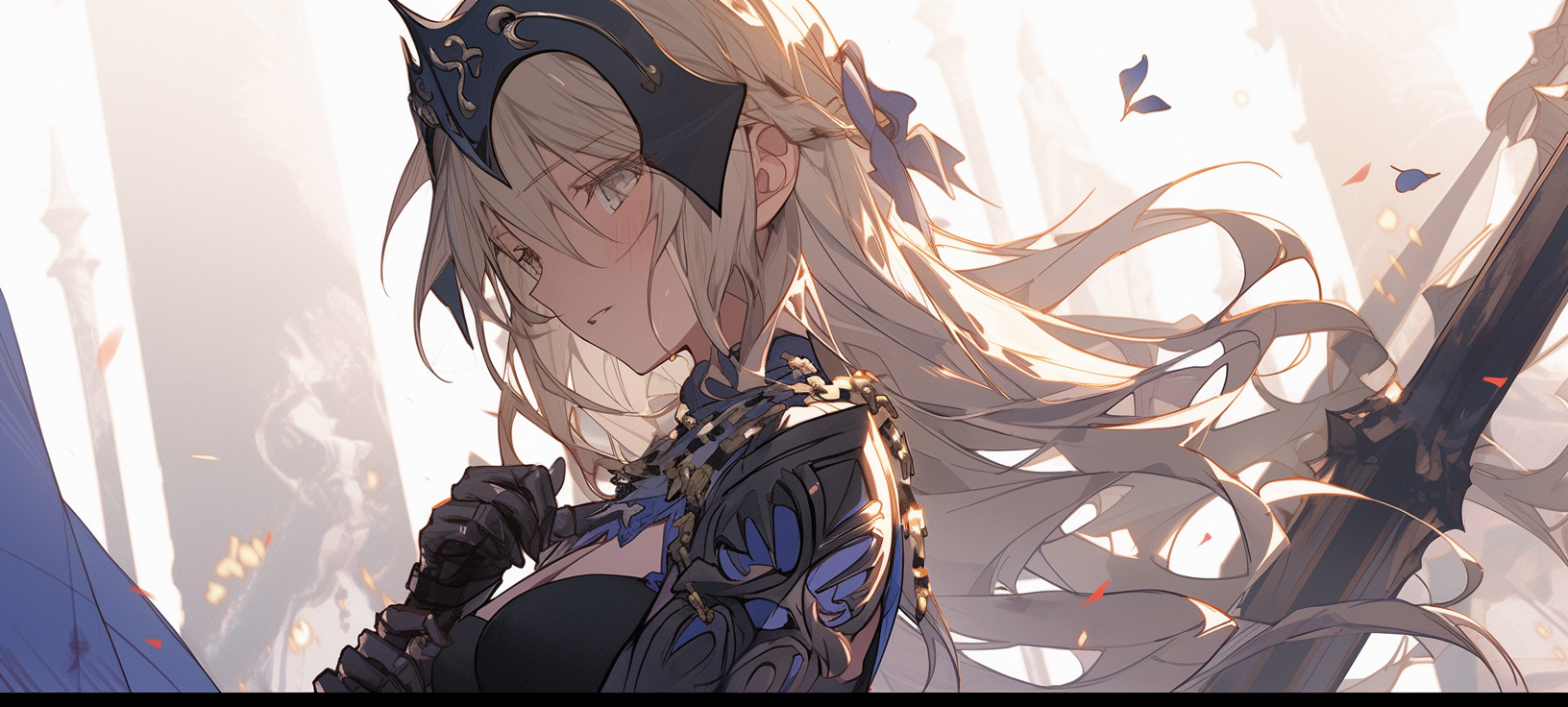 Jeanne from Fate posing with a sword