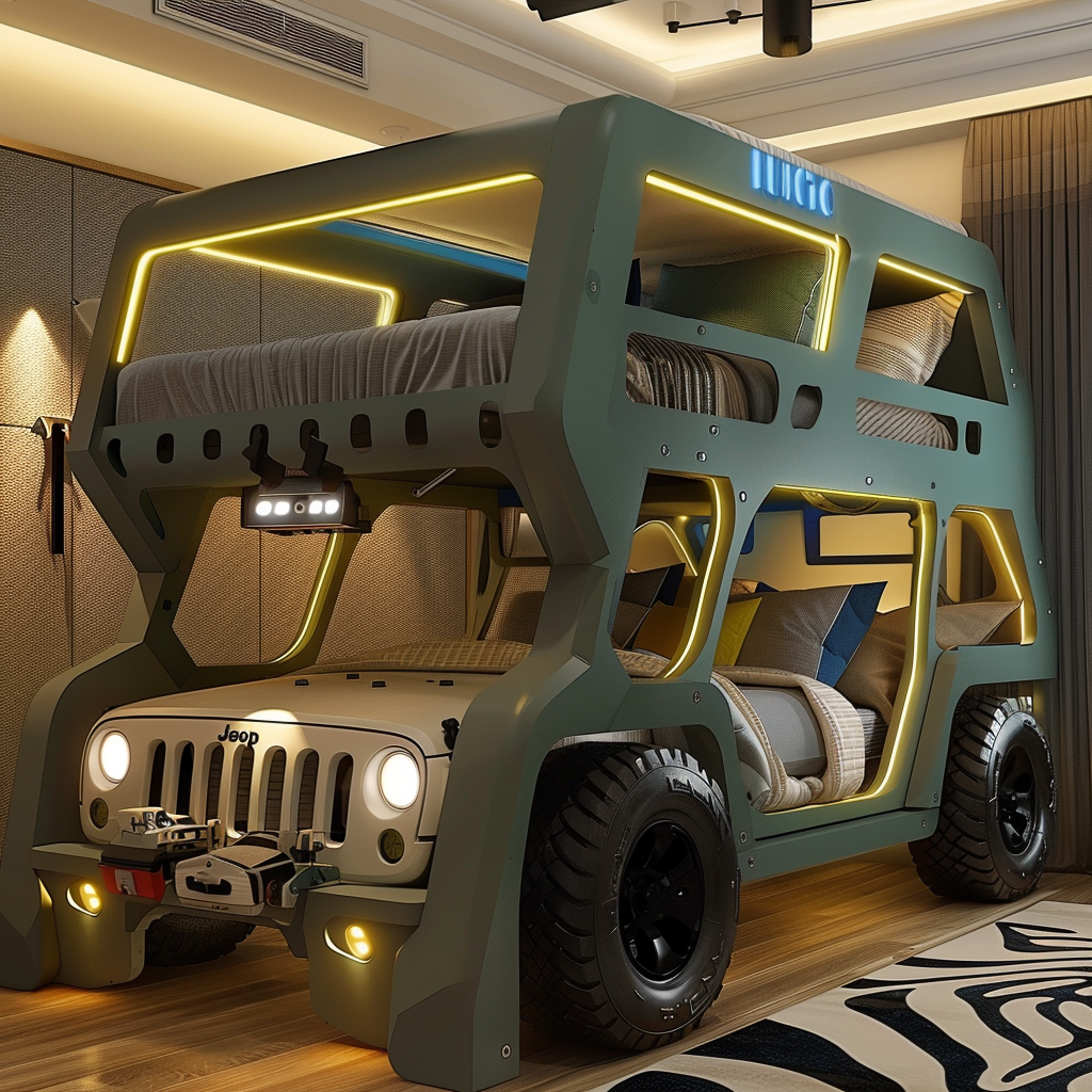 jeep car bunk bed kids room