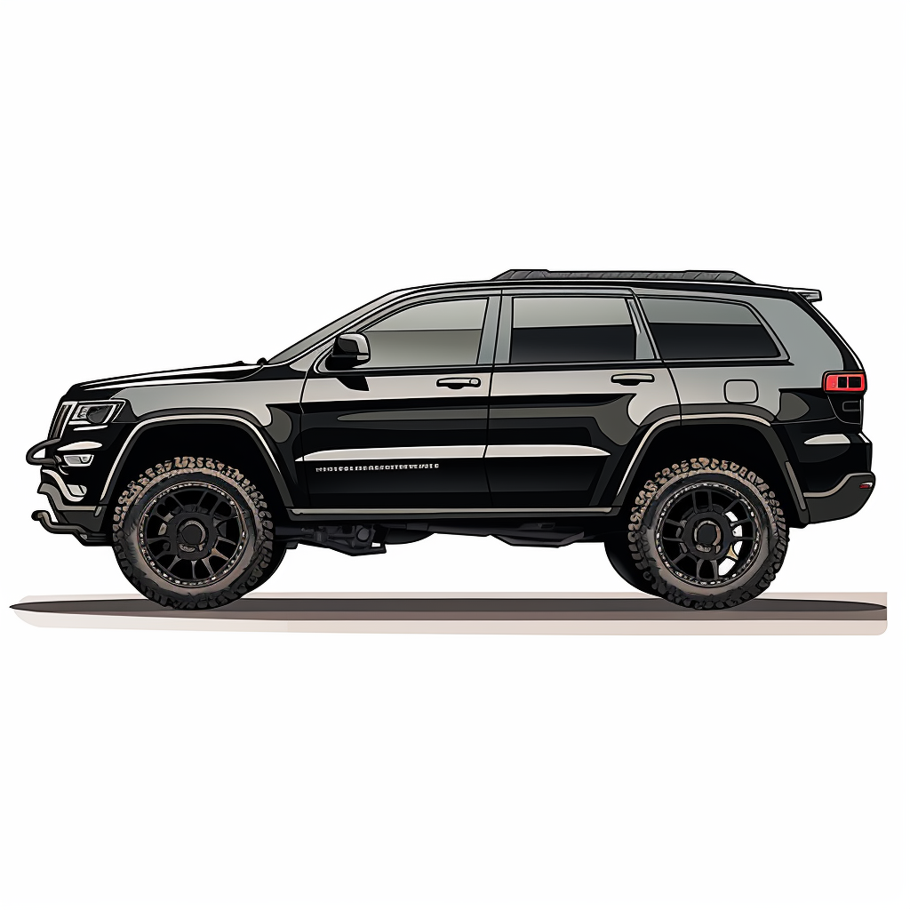 Jeep Grand Cherokee Side View Black