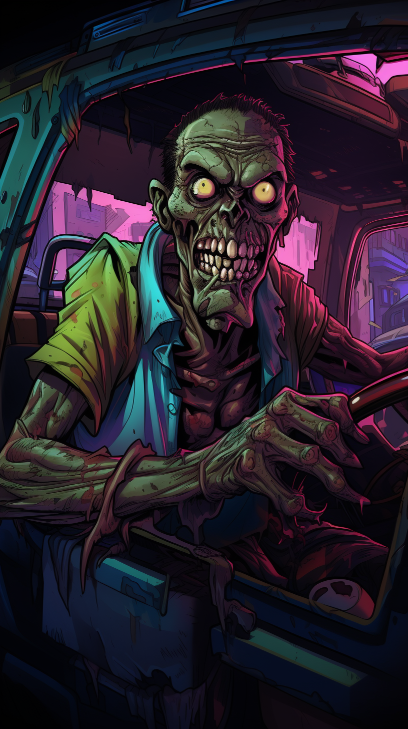 Jeepney Driver Zombie with Functional Jeepney