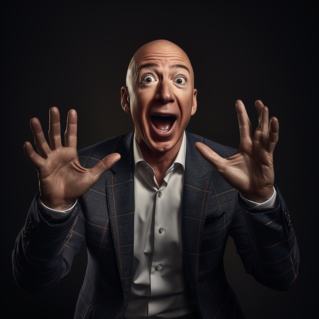 Jeff Bezos with surprised expression