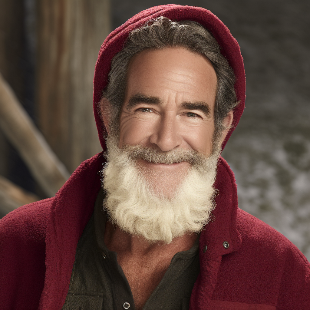 Jeff Probst dressed as Santa with beard