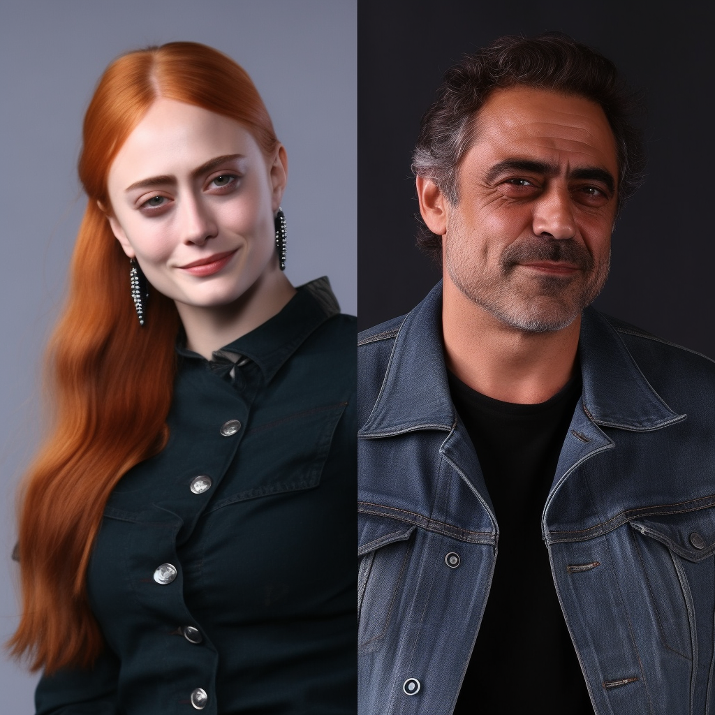 Jeffrey Dean Morgan flirting with Sophie Turner  photo