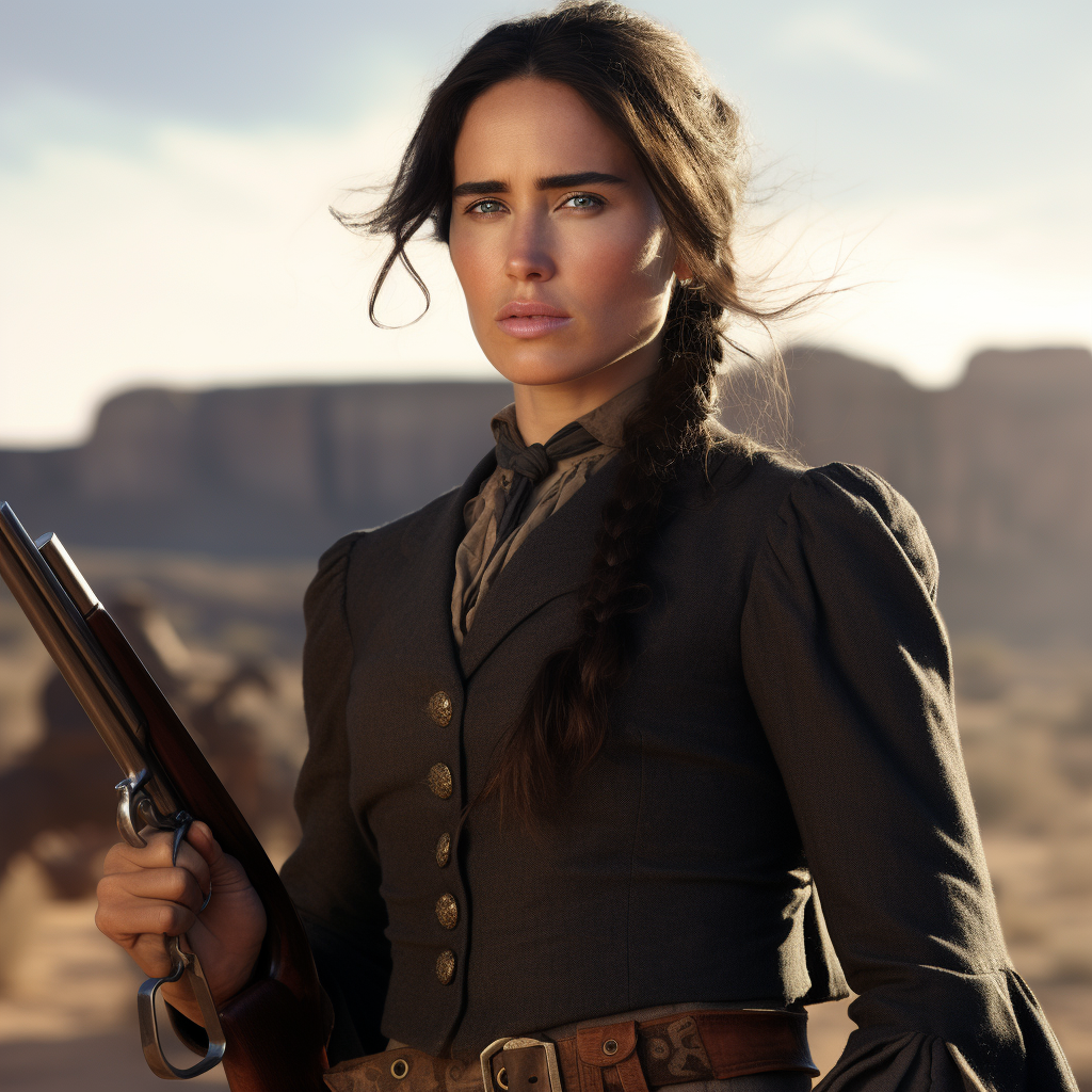 Jennifer Connelly posing with Colt Walker