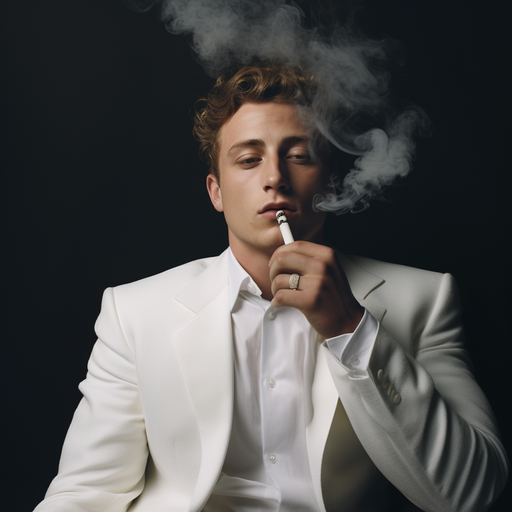 Jeremy Allen White smoking pipe