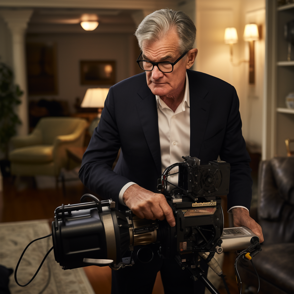 Jerome Powell filming a modern house scene