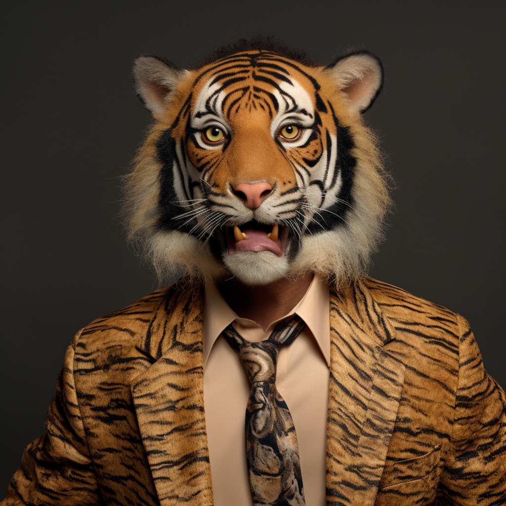 Jerry Seinfeld dressed as a tiger