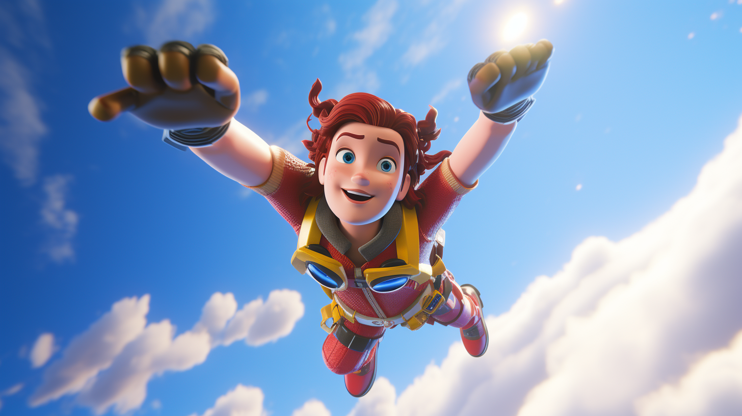 Jessie Toy Story Flying Fortnite Blue Sky Clouds